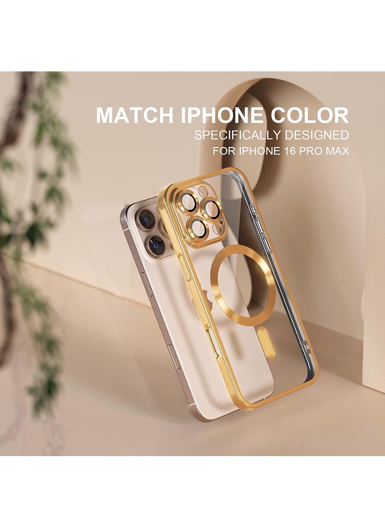 Theodor - Premium Soft Clear Case for iPhone 16 Pro Max Camera Lens Full Protection, Compatible with MagSafe Wireless Charging, Shockproof TPU Phone Cover iPhone 16 Pro Max 6.9 Inch 2024 -Desert Titanium - Image 1