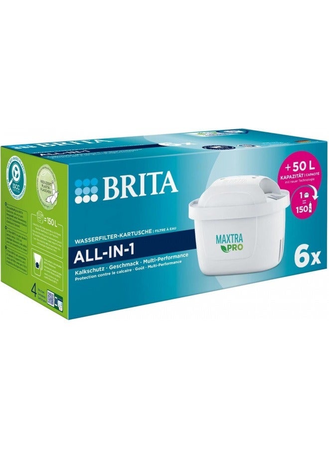 BRITA MAXTRA PRO All in One Water Filter Cartridge 6Pack - Original BRITA Refill reducing impurities, Chlorine, PFAS, pesticides and limescale for tap Water with Better Taste - Image 2