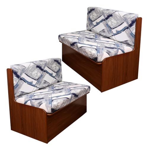CRFATOP 2 Sets RV Dinette Cushion Covers Printed Camper Cushion Slipcover Stretch 2 Seat Sofa Chair Cover Furniture Protector for RV Camper Car Bench 2 Backrest Covers 2 Bench Covers09 - Image 1