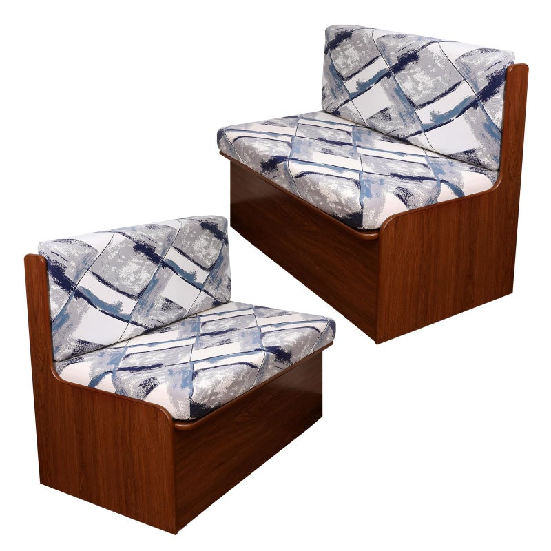 CRFATOP 2 Sets RV Dinette Cushion Covers Printed Camper Cushion Slipcover Stretch 2 Seat Sofa Chair Cover Furniture Protector for RV Camper Car Bench 2 Backrest Covers 2 Bench Covers09 - Image 2