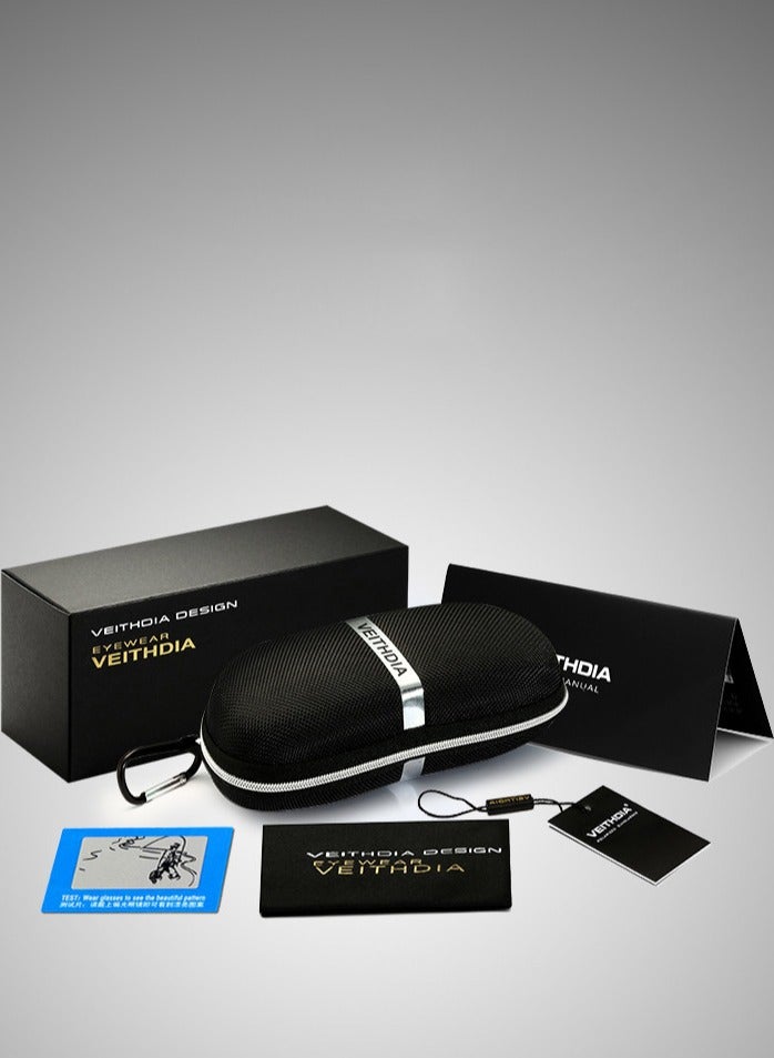 فيثيديا نظارة شمس أصلية للرجال و السيدات مستقطبة بولاريزد حماية من أشعة الشمس فوق البنفسجية فئة الحماية 3 عدسة مربعة حريمي و رجالي - Image 4