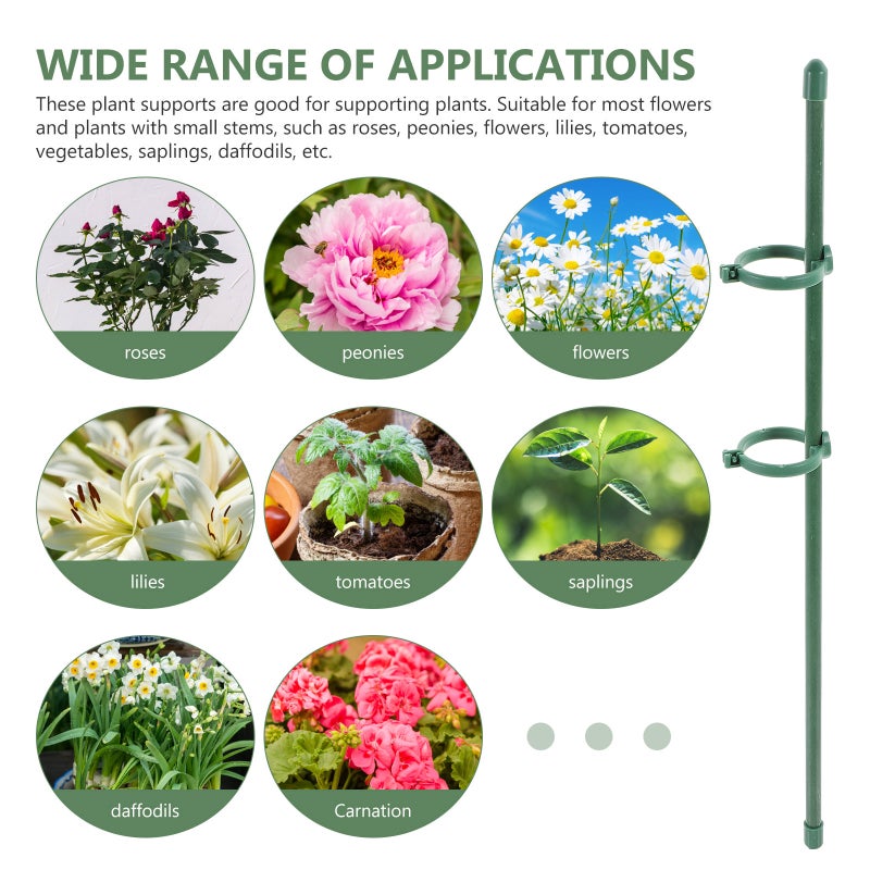 1 Set of Garden Plant Support Stakes Garden Single Stem Floral Flower Support Stake for Tomatoes - Image 3