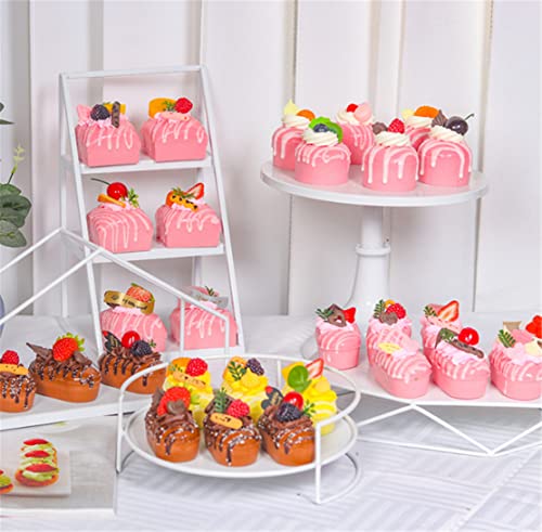 Skyseen 6pcs Realistic Artificial Cupcake Mixed Fake Cake Model Home Staging Equipment Crafts Photography Props Home Decoration Pink Circle - Image 4