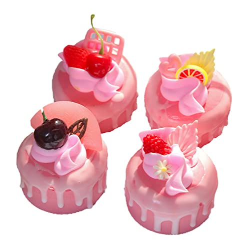 Skyseen 6pcs Realistic Artificial Cupcake Mixed Fake Cake Model Home Staging Equipment Crafts Photography Props Home Decoration Pink Circle - Image 5