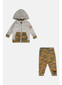7 FOR ALL MANKIND Toddlers Boy 2 Piece Hoodie And Sweatpants Set, Grey Combo  - Image 1