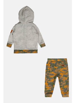 7 FOR ALL MANKIND Toddlers Boy 2 Piece Hoodie And Sweatpants Set, Grey Combo  - Image 2