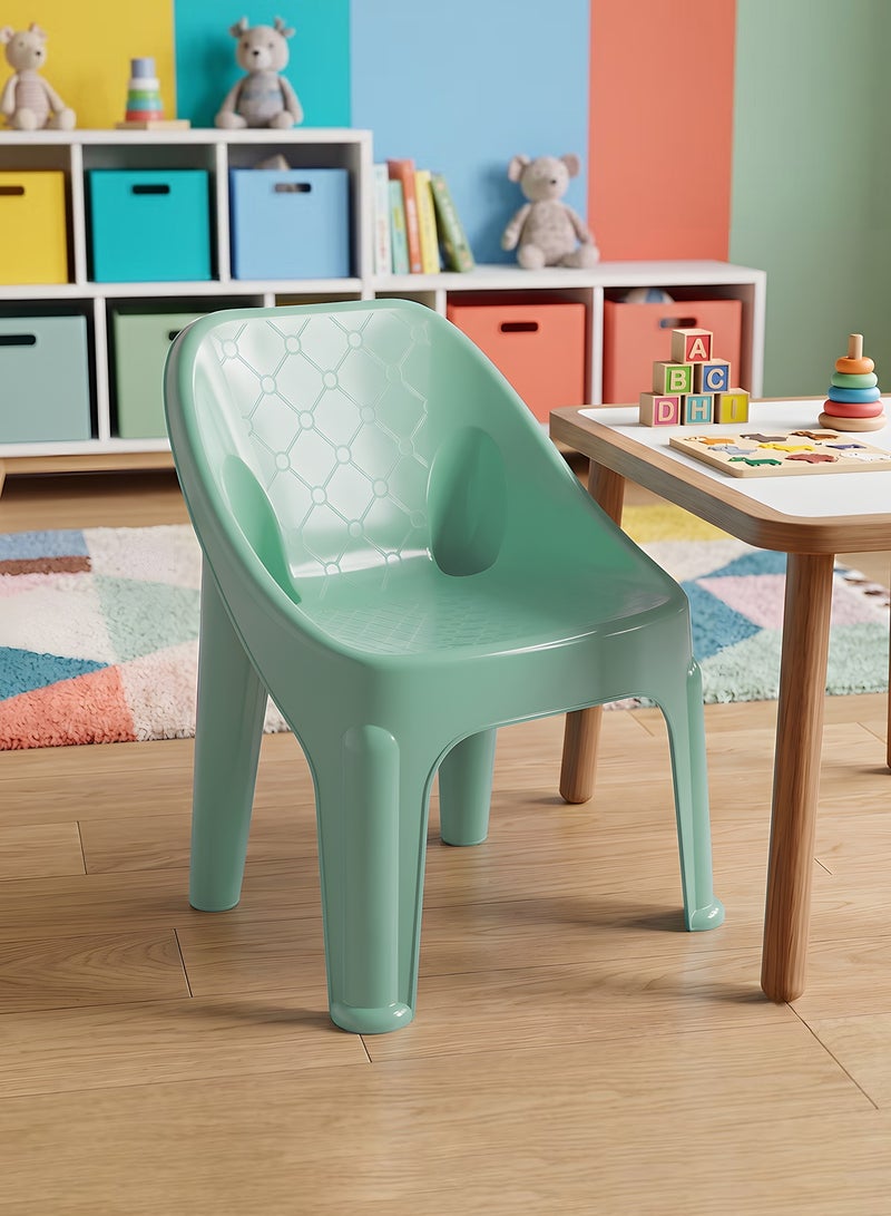Taimi Panda Plastic Kids Chair 47x30x37cm - Comfortable and Safe Design Chair, Versatile Children's Seat for Indoor and Outdoor Use, Ideal for Playrooms, Nurseries, Garden and Home - Green - Image 1
