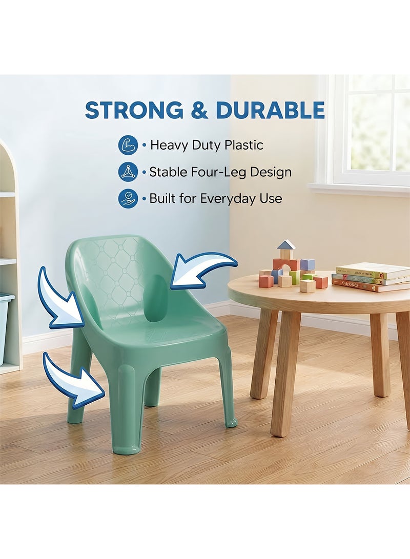 Taimi Panda Plastic Kids Chair 47x30x37cm - Comfortable and Safe Design Chair, Versatile Children's Seat for Indoor and Outdoor Use, Ideal for Playrooms, Nurseries, Garden and Home - Green - Image 5