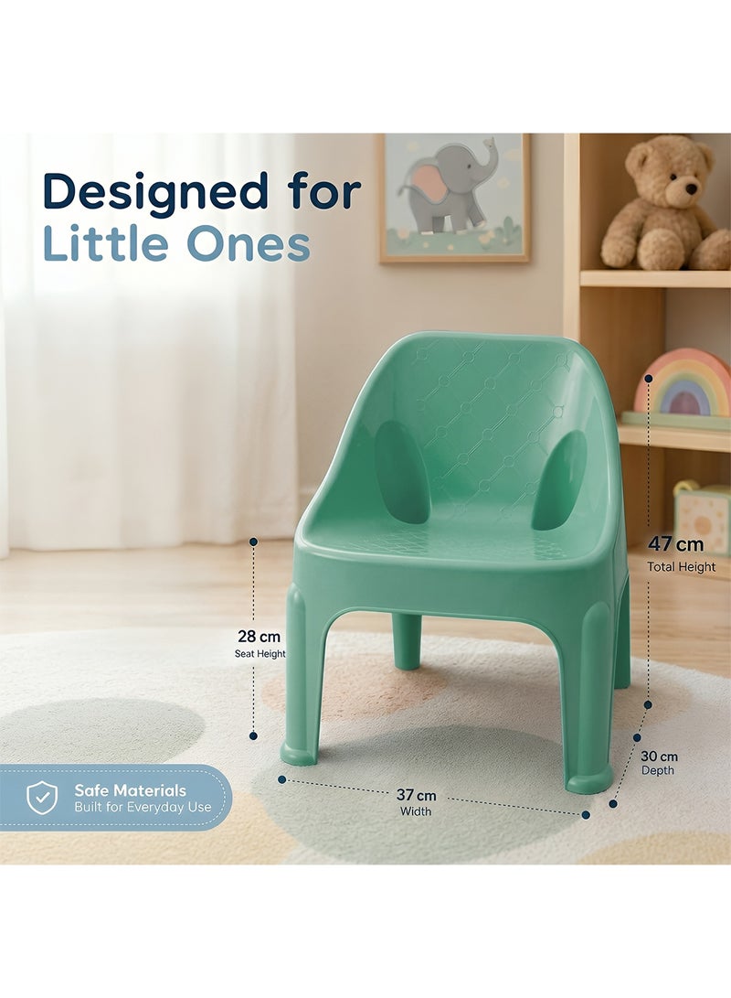 Taimi Panda Plastic Kids Chair 47x30x37cm - Comfortable and Safe Design Chair, Versatile Children's Seat for Indoor and Outdoor Use, Ideal for Playrooms, Nurseries, Garden and Home - Green - Image 4