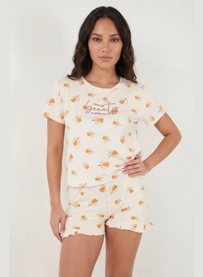 Lela  Lela Patterned Bamboo Blend Regular Fit Shorts Pajama Set Women's PAJAMA SET 6097715 for Women | Best Price UAE