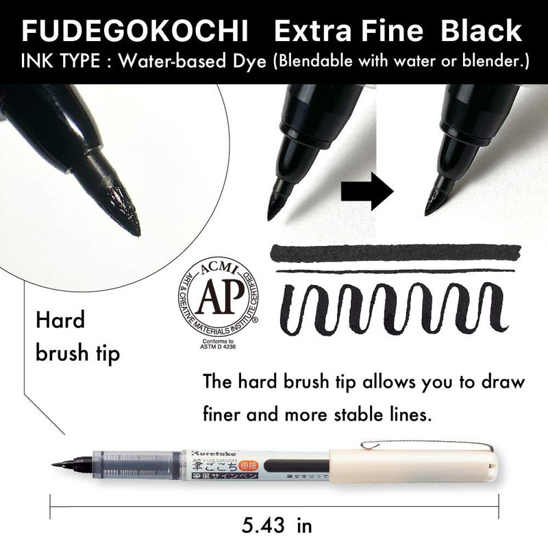 Kuretake Zig Inktober pen set, for Illustration, Manga Drawing, Lettering and Calligraphy, Professional Artist, Made in Japan (FUDEGOKOCHI(3pcs.)) - Image 4