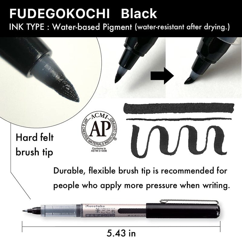 Kuretake Zig Inktober pen set, for Illustration, Manga Drawing, Lettering and Calligraphy, Professional Artist, Made in Japan (FUDEGOKOCHI(3pcs.)) - Image 3