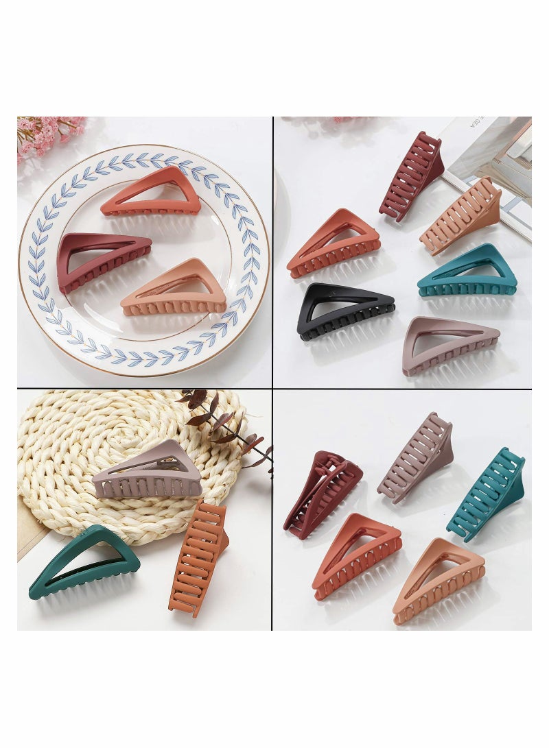 Excefore Hair Clips for Women Girls Fine Hair, Nonslip French Hair Claw Clips for Medium Thick Hair, Strong Hold Matte Hair Jaw Clips Tri Hair Claws Hair Clamps 6 pieces - Image 4