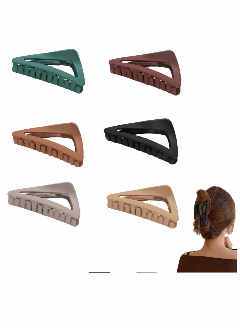 Excefore Hair Clips for Women Girls Fine Hair, Nonslip French Hair Claw Clips for Medium Thick Hair, Strong Hold Matte Hair Jaw Clips Tri Hair Claws Hair Clamps 6 pieces - Image 1