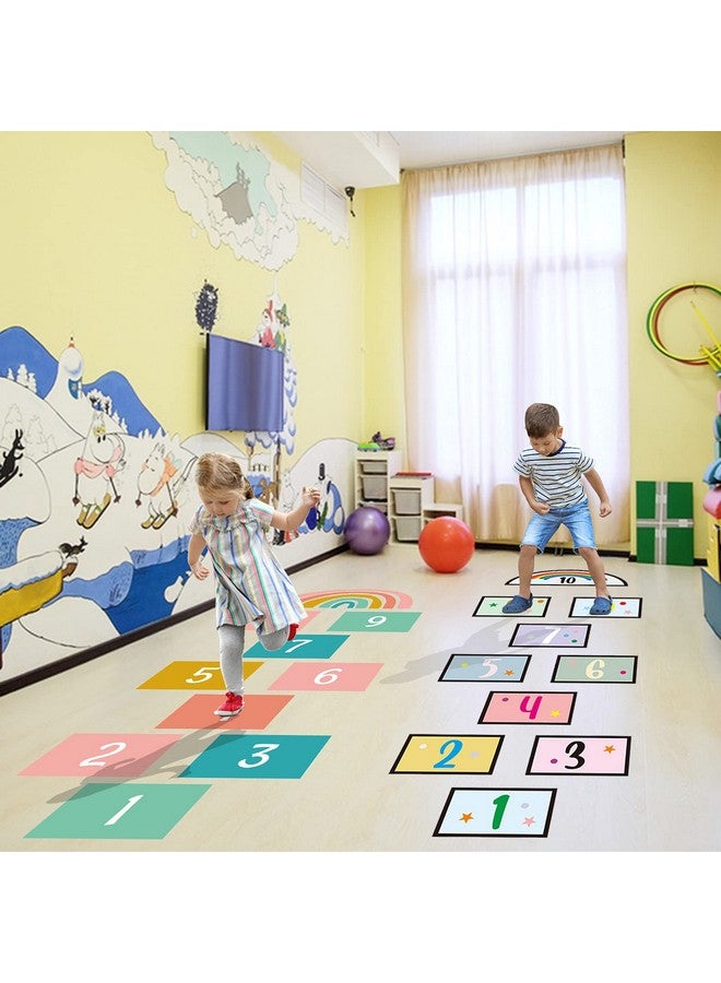 KMOTASUO Hopscotch Game, DIY Cartoon Grid Game Stickers, Creative Hopscotch Stickers for Kids, 20 Number Decals, Bedroom Floor Decor, Nursery Ground Corridor Game (2 Sets) - Image 1