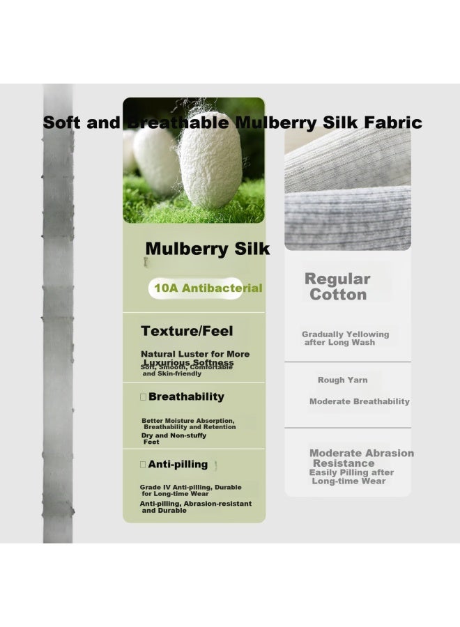 Miiow 5 Pairs Of Women'S Short Silk Socks For Spring And Summer, Thin And Cool Antibacterial Breathable White Seamless Sports Socks - Image 3