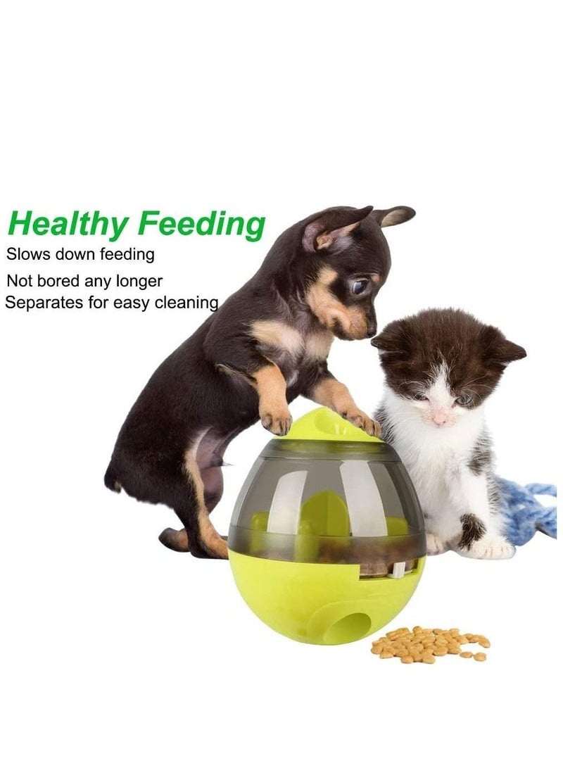 Food Dispensing Tumbler Treat Dispensing Toy Self Food Feeder For Small Medium Pets Cats and Dogs Interactive Green - Image 1
