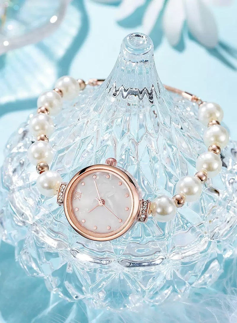 إكس أس في أو ساعة أنيقة لؤلؤة لؤلؤة لؤلؤة مع سوار قابل للتعديل - ساعة كوارتز للسيدات - Image 4