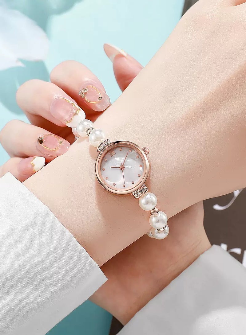 إكس أس في أو ساعة أنيقة لؤلؤة لؤلؤة لؤلؤة مع سوار قابل للتعديل - ساعة كوارتز للسيدات - Image 1