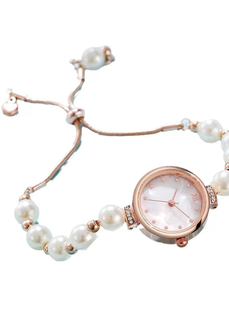 إكس أس في أو ساعة أنيقة لؤلؤة لؤلؤة لؤلؤة مع سوار قابل للتعديل - ساعة كوارتز للسيدات - Image 5