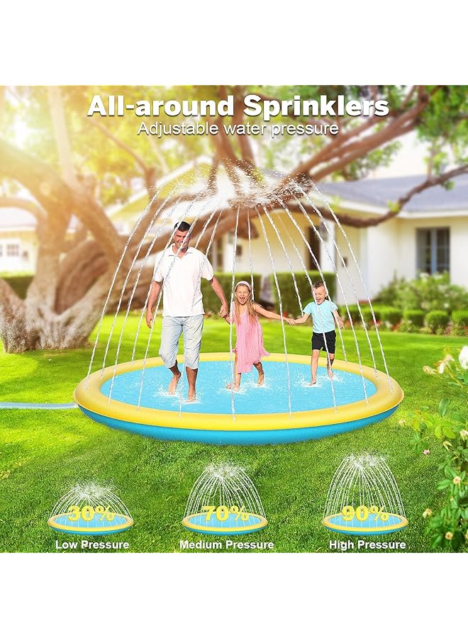 KASTWAVE Splash Pad Thicken Extra Large 220Cm Non Slip Sprinkler Pool For Kids & Dogs Water Toys Big Splash Pad For Summer Outdoor Easy To Use/Clean - Image 2
