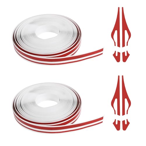 ongfuwu 2 Rolls32Ft Car Pinstriping Tape Vinyl Automotive Pinstriping Tape Stripe Decal DIY Car Body Side Stripes Trim Sticker Universal for Motorcycle Door Home Musical InstrumentRed - Image 1