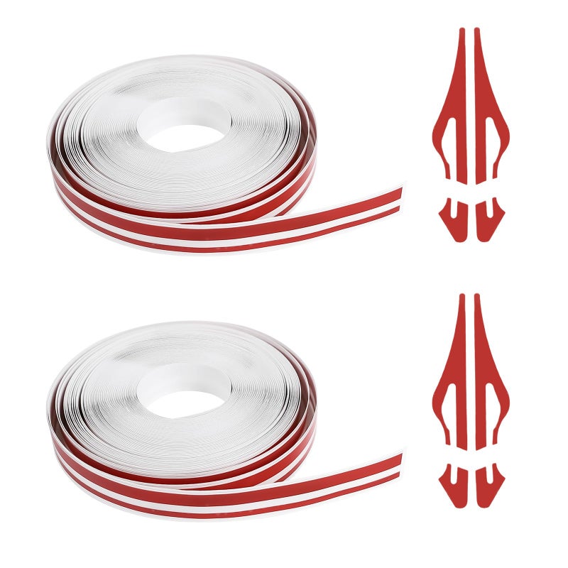 ongfuwu 2 Rolls32Ft Car Pinstriping Tape Vinyl Automotive Pinstriping Tape Stripe Decal DIY Car Body Side Stripes Trim Sticker Universal for Motorcycle Door Home Musical InstrumentRed - Image 2