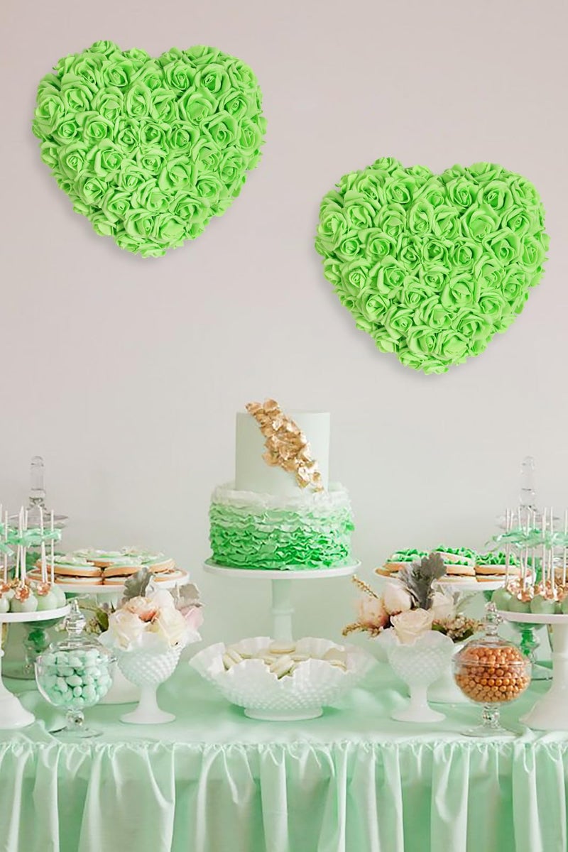INSUNSIX Artificial Roses 200PCS Foam Roses 1.97in Rose Flower Heads Craft Flowers for DIY Wedding Party Home Decoration(Light Green) - Image 4