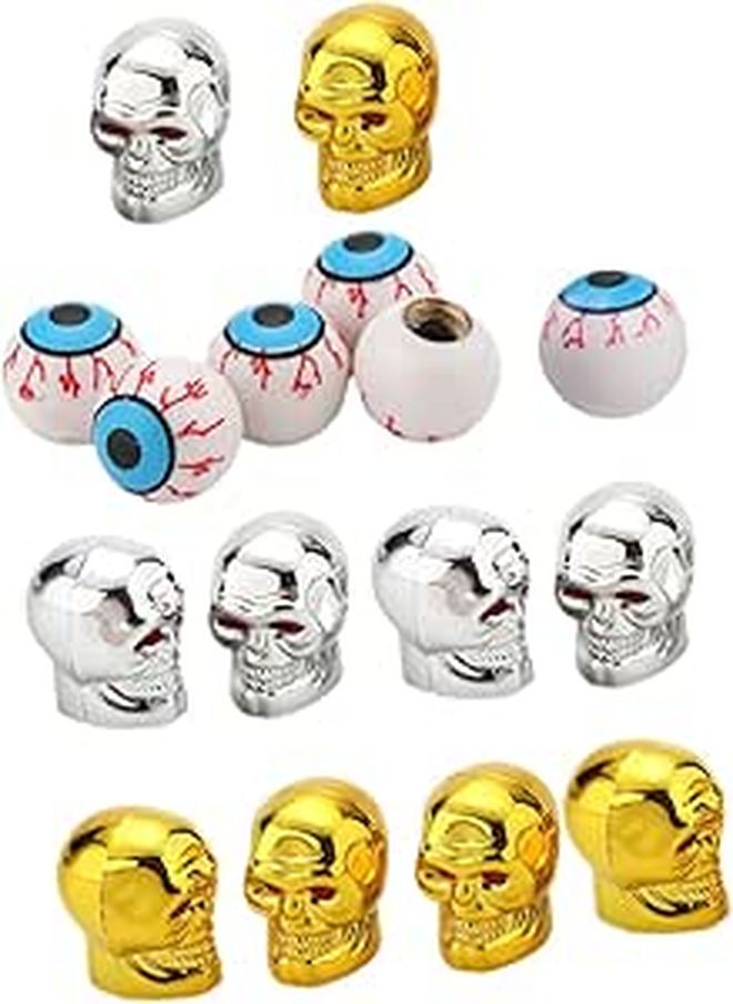 15 Pcs Motorcycle Skull Valve Stem Caps Easy To Install Tire Air Dust Protection Automotive Tire Wheel Decorative Accessories - Image 1