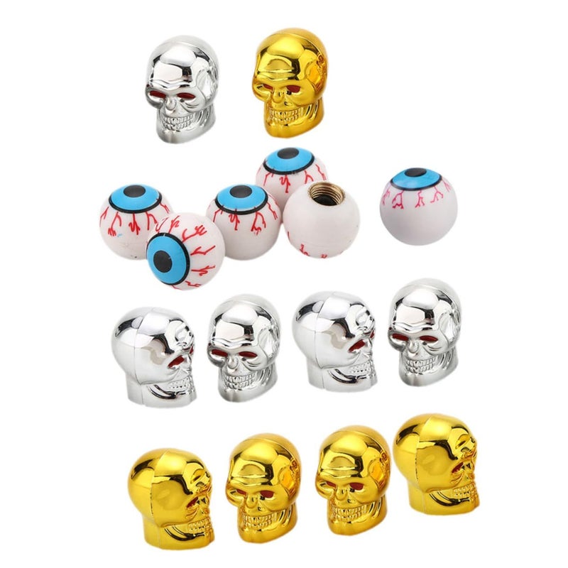 15 Pcs Motorcycle Skull Valve Stem Caps Easy To Install Tire Air Dust Protection Automotive Tire Wheel Decorative Accessories - Image 2