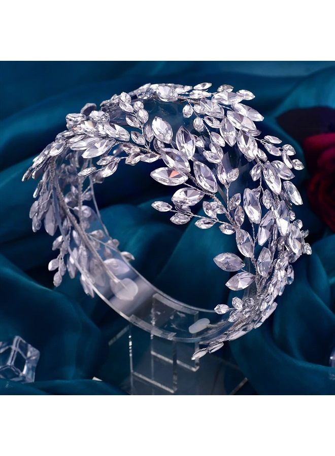 ZHENM Rhinestone Wedding Headband,Bridal Headpiece for Wedding,Party Hair Accessories for Women - Image 5