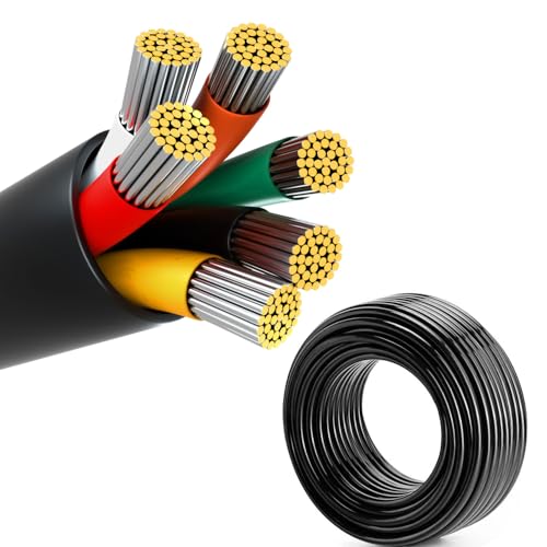 striveday 22 Gauge Wire, 6-Conductor Electrical Wire. 22 AWG Stranded Flexible PVC Tinned Copper 22/6 Cord Extension Cable is Used for LED Lamp Lighting, Automotive, Speaker, Audio, Power, etc. (33FT - 10M). - Image 1
