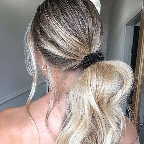 Brinie Hair Ties Champagne Elastic Hair Scrunchies Pearl Hair Bands Bead Hair Ropes Hair Accessories for Women and Girls (Pack of 3) (set3) - Image 4