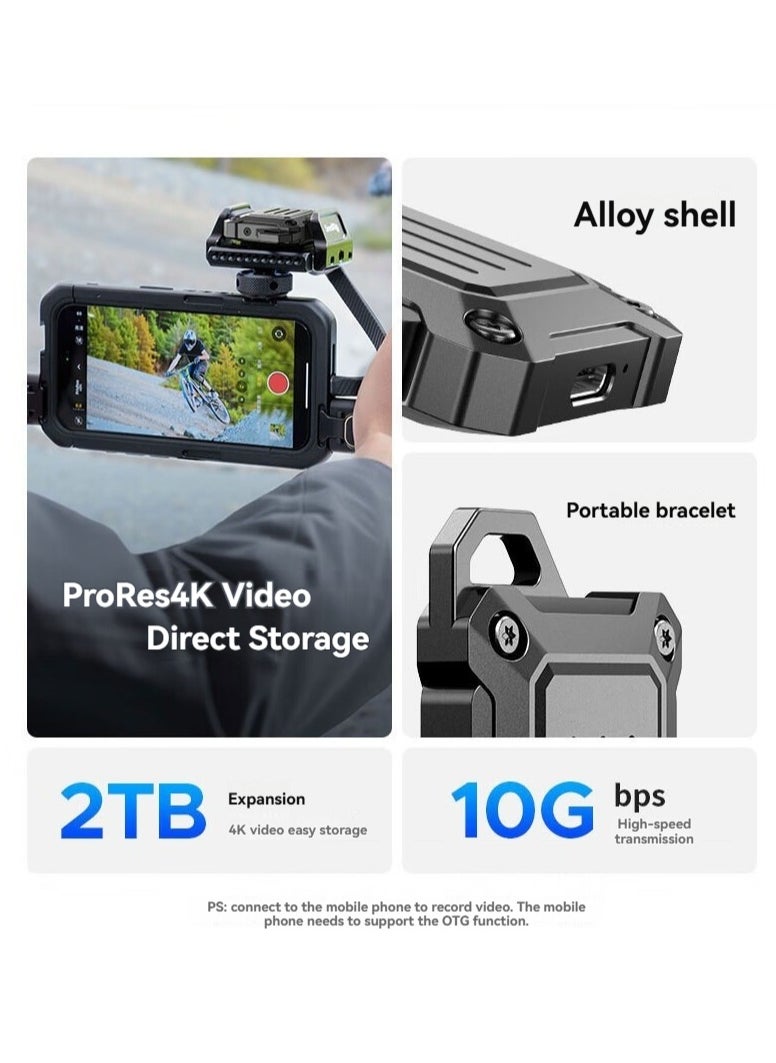 Mini M.2 NVMe 2230 SSD Enclosure – 10Gbps, 2TB Support, ProRes 4K Video Recording, Plug & Play