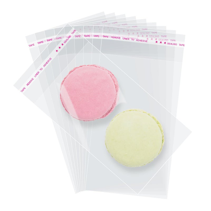 Morepack Self Sealing Cellophane Bags,3x5 Inches 200 Pcs Clear Cookie Bags Resealable Cellophane Bag for Packaging Cookies,Favors, Products,Candy (Mini Size) - Image 1