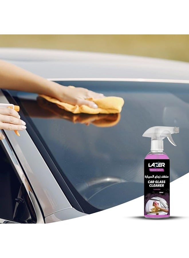 LAZER Car Glass Cleaner Spray 500ml Lavender Scent | Streak-Free Window Cleaner for Cars | Anti-Fog, Dust & Dirt Remover | Safe for Windshield, Mirrors & Interior Glass | Easy Spray Trigger Bottle - Image 5