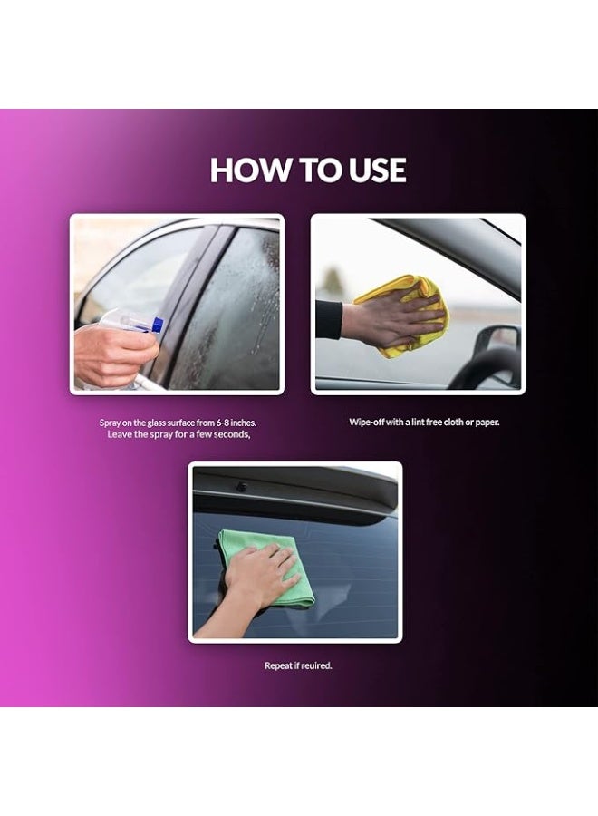 LAZER Car Glass Cleaner Spray 500ml Lavender Scent | Streak-Free Window Cleaner for Cars | Anti-Fog, Dust & Dirt Remover | Safe for Windshield, Mirrors & Interior Glass | Easy Spray Trigger Bottle - Image 2