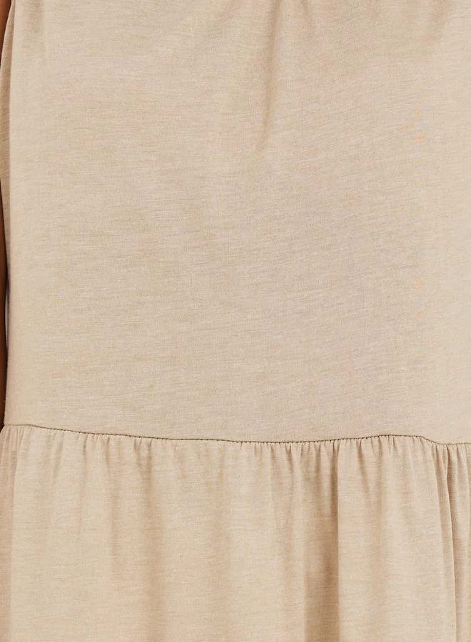 Take Two Solid Tiered Sleeveless Top