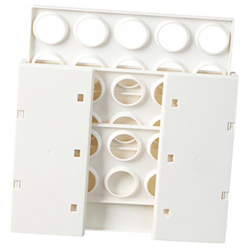 Plastic Foldable Egg Holder Rack Multi Grid Storage Container For Refrigerator Side Door White - Image 2