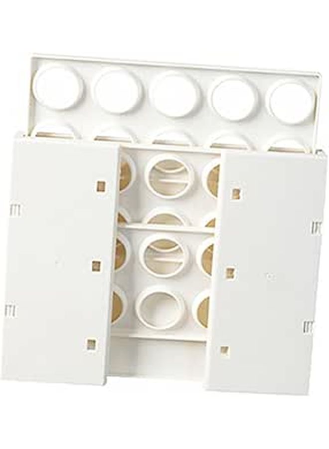 Plastic Foldable Egg Holder Rack Multi Grid Storage Container For Refrigerator Side Door White - Image 1