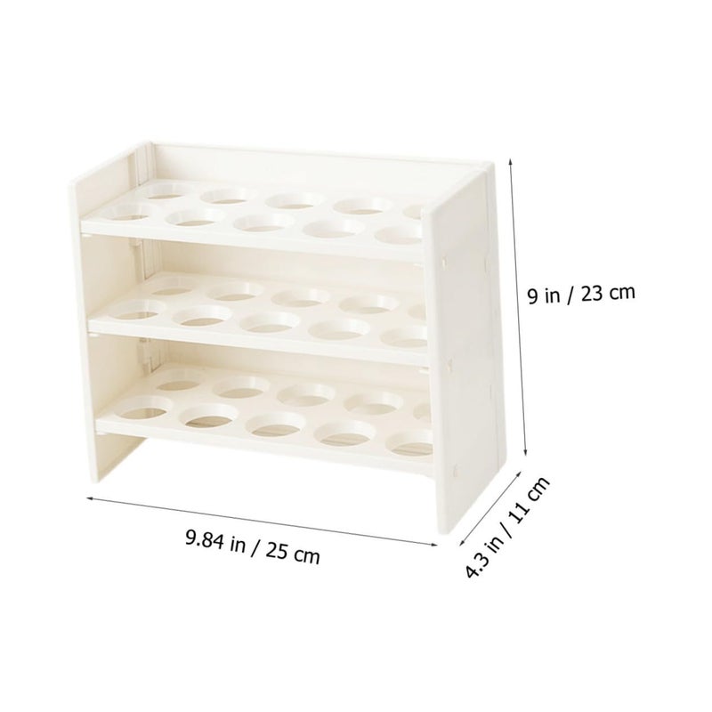 Plastic Foldable Egg Holder Rack Multi Grid Storage Container For Refrigerator Side Door White - Image 3