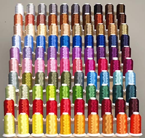 ThreadNanny Premium 100 Cones (1100 Yards Each) of Polyester Machine Embroidery Threads Compatible with Brother Babylock Janome Singer Pfaff Husqvarna Bernina Machines - Image 1