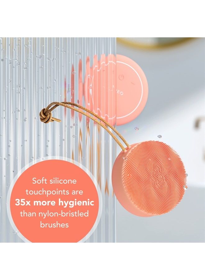 FOREO Luna 4 Body Brush - Exfoliating Body Scrubber  - Premium Lymphatic Drainage Skincare Tool - IP68 Waterproof - Strawberry Legs Treatment (Peach Perfect) - Image 5