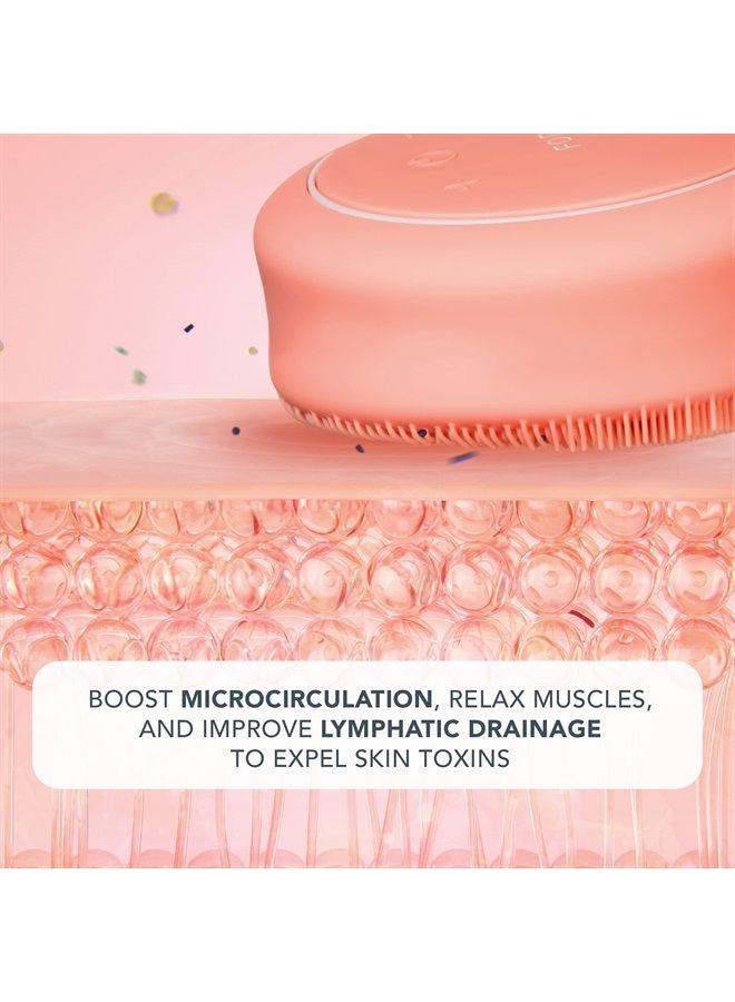 FOREO Luna 4 Body Brush - Exfoliating Body Scrubber  - Premium Lymphatic Drainage Skincare Tool - IP68 Waterproof - Strawberry Legs Treatment (Peach Perfect) - Image 3