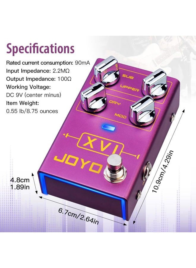 JOYO Octave Effect Pedal R Series with MOD Effects and Independent Octave Adjusting for Electric Guitar (XVI R-13) - Image 5