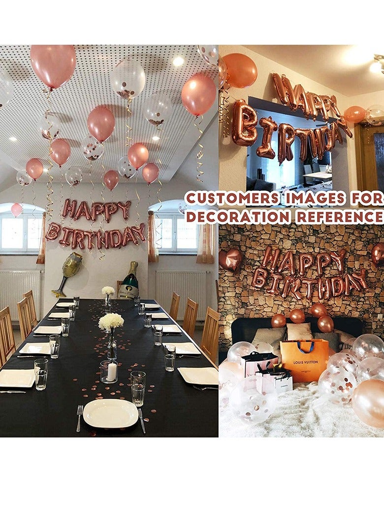 33Pcs Birthday Party Decorations Set Balloon Set with Happy Birthday Balloon Banner, Foil Balloon, Fringe Curtain, Tablecloth and Ribbon - Image 5