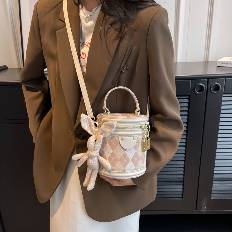 Popular Style Rhombic Cylinder Bag Women'S 2024 Women'S Bag Casual Crossbody Bag Portable Bucket Bag Women'S - Image 3