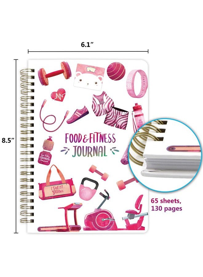 ceiba tree Food and Fitness Journal Diary Workout Wellness Log Notebook Planner Weight Loss Diet Meal Exercise Training Health Tracker 6.1" x 8.5" - Image 2