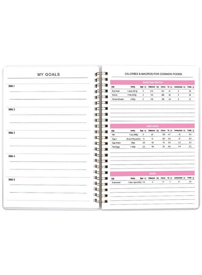 ceiba tree Food and Fitness Journal Diary Workout Wellness Log Notebook Planner Weight Loss Diet Meal Exercise Training Health Tracker 6.1" x 8.5" - Image 4