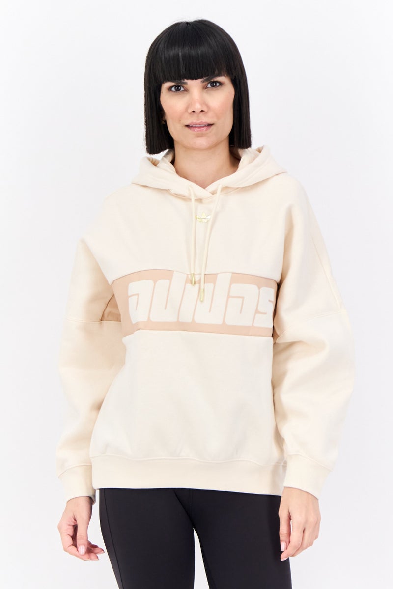 adidas Originals Women Sportswear Fit Long Sleeves Outdoor Hoodies, Off White  - Image 1